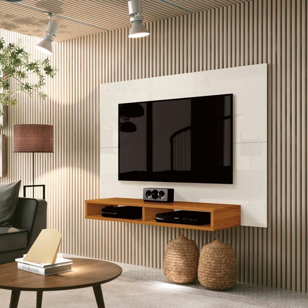 Painel Para Tv Até 43" Florença 120cm Offwhite/cedro