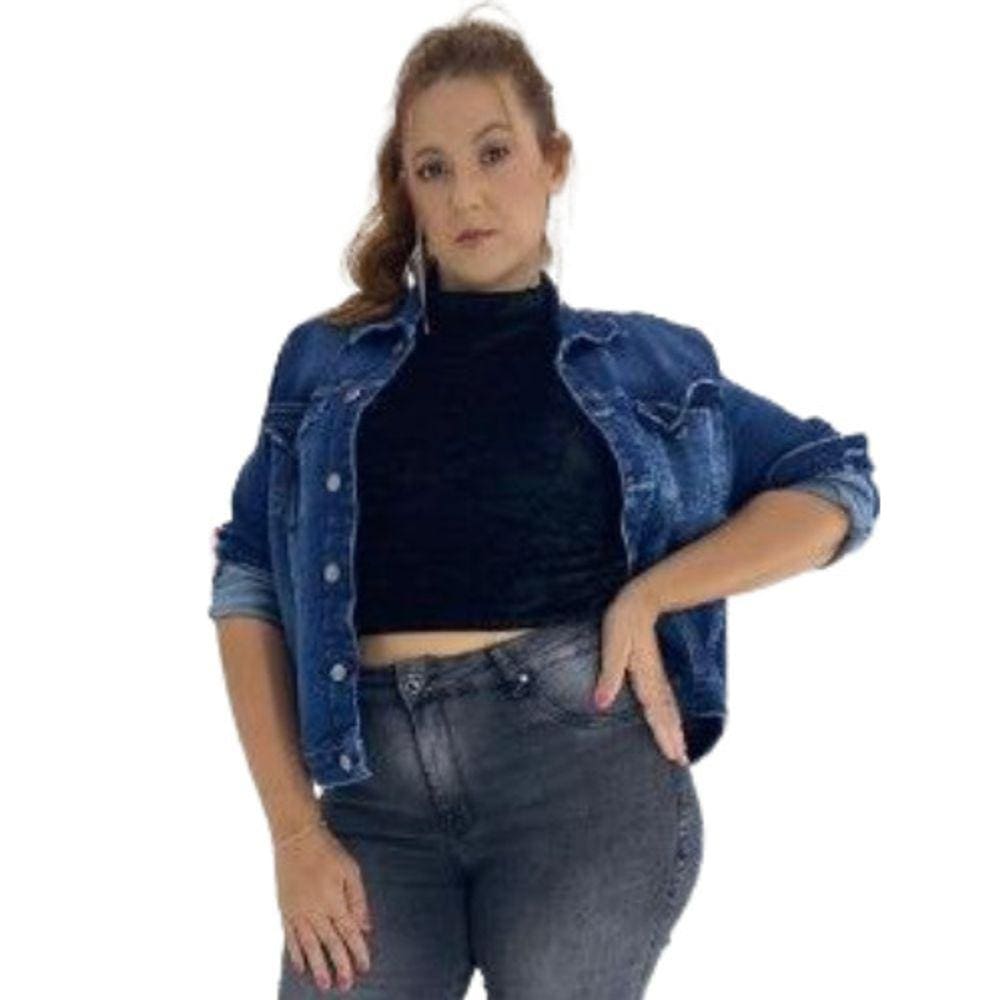 Jaqueta Jeans Feminina Plus Size