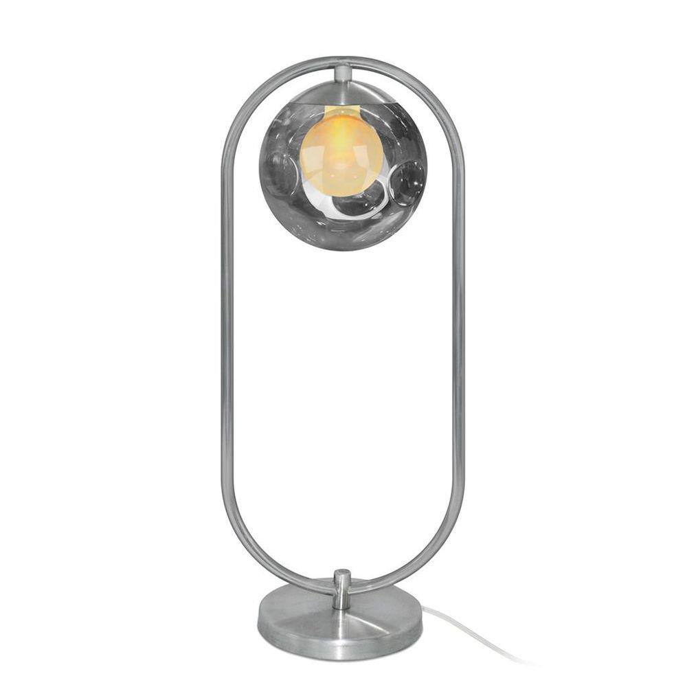 Luminaria de Mesa de Luxo TOUCH Aro Prata Harmony Fumê