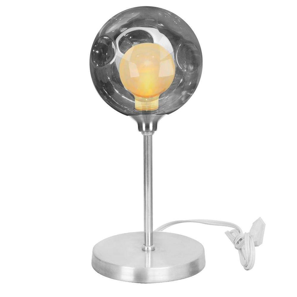Luminária de mesa Touch abajur Harmony Escovado Fumê