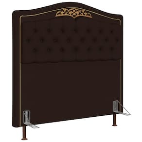 Cabeceira Cama Box Casal Queen 160Cm Imperial J02 Corano Marrom Escuro