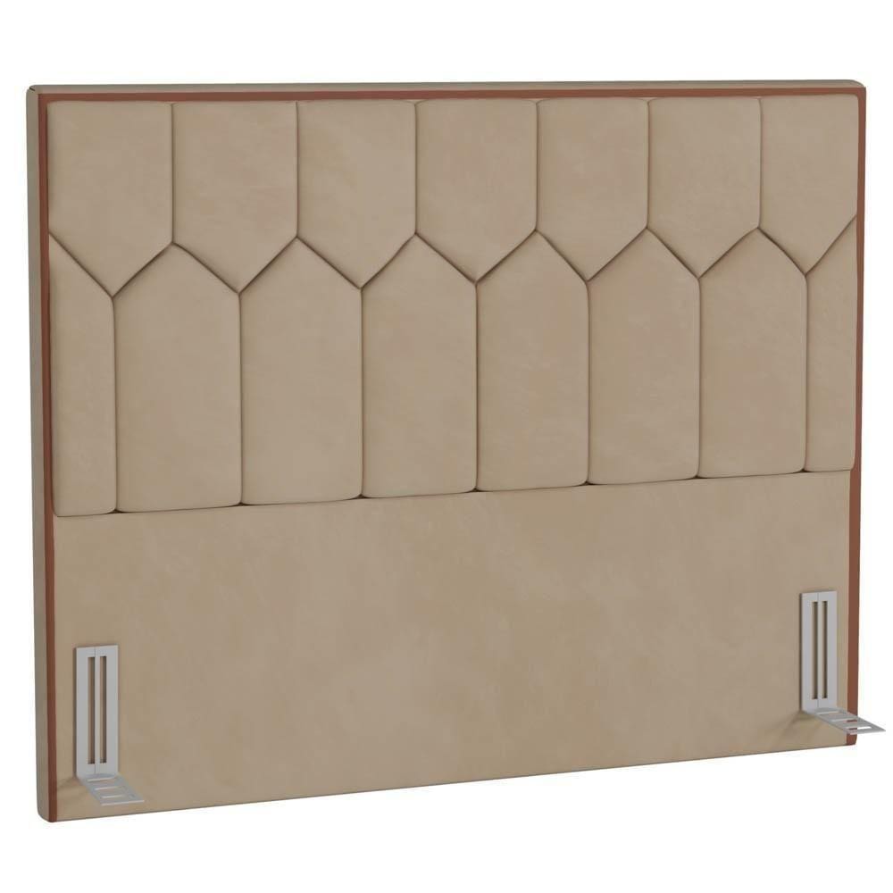 Cabeceira Cama Box Casal King 195Cm Órion P02 Veludo Bege