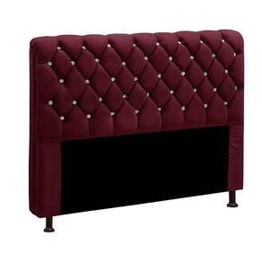 Cabeceira Estofada Fernanda 140 Cm Casal Veludo Vinho Speciale Home Vinho