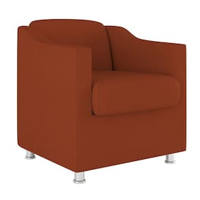 Cadeira Poltrona Decorativa Reforçada Sala De Espera ? Balaqui Decor Cor:Terracota