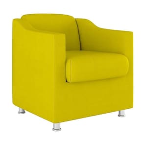 Cadeira Poltrona Decorativa Tilla Consultório Recepção Suede Cor:Amarelo