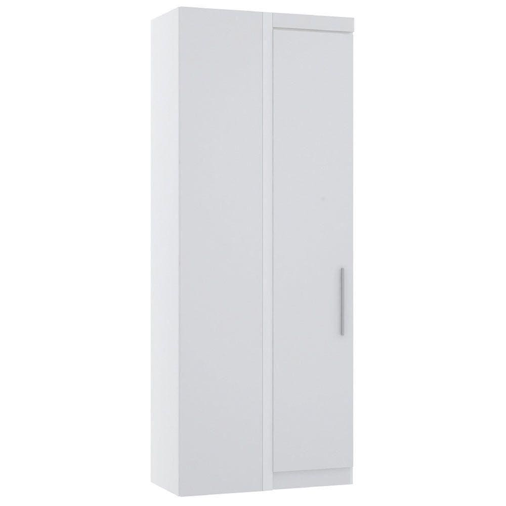 Guarda Roupa De Canto Reto Modulado 90cm 1 Porta Alpes Luciane Móveis Branco Pf Com Branco Pf
