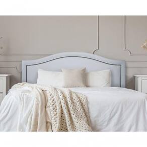 Cabeceira Queen Curva Luxo 160x60 Courino Branco - Tachas Fumê
