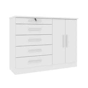 Cômoda Istambul 2 Portas 5 Gavetas Tcil Branco