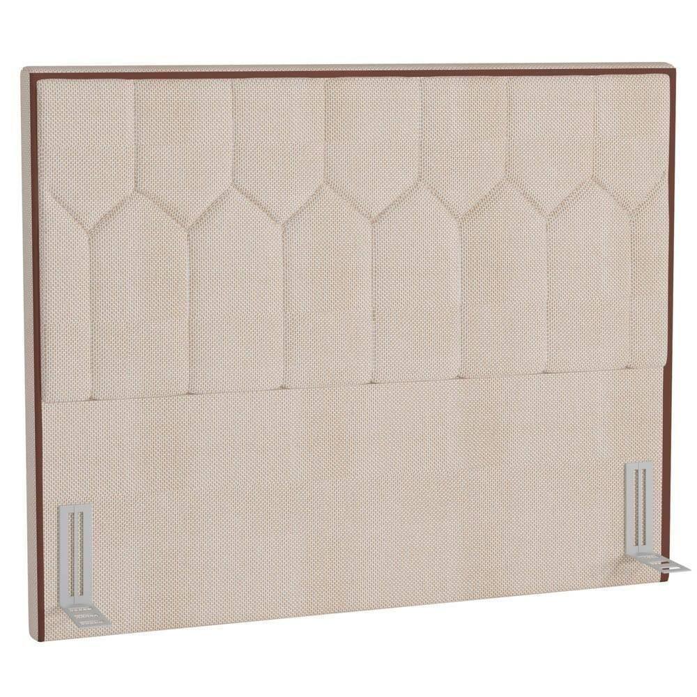 Cabeceira Cama Box Casal 140Cm Órion P02 Linho Bege Cru