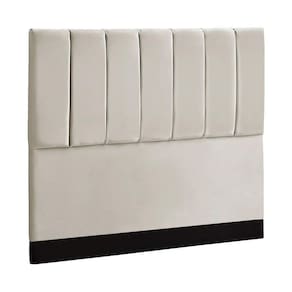 Cabeceira Estofada Liza 140 Cm Casal Veludo Bege Marfim Speciale Home Bege