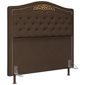 Cabeceira Cama Box Casal 140Cm Imperial Veludo J02 Chocolate
