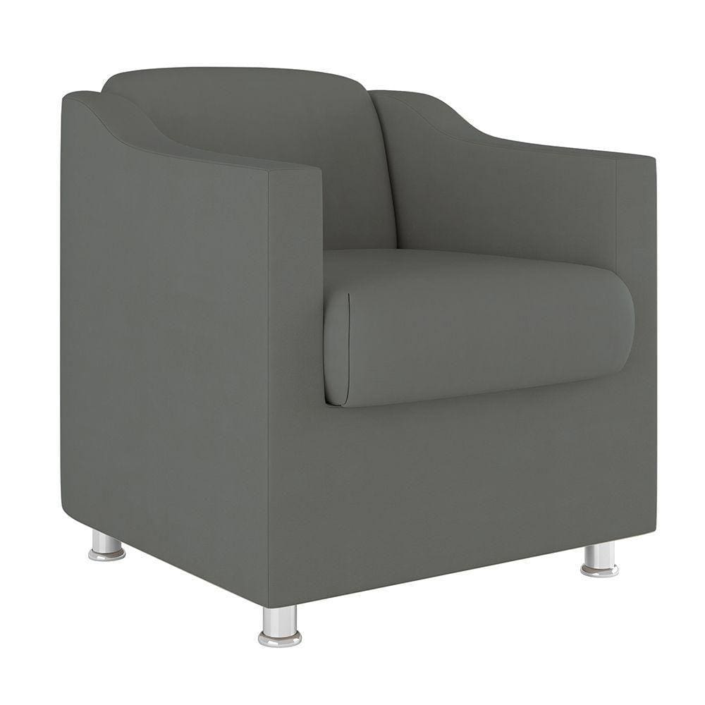 Poltrona Decorativa Escritório Cadeira Manicure Suede Cor:Cinza