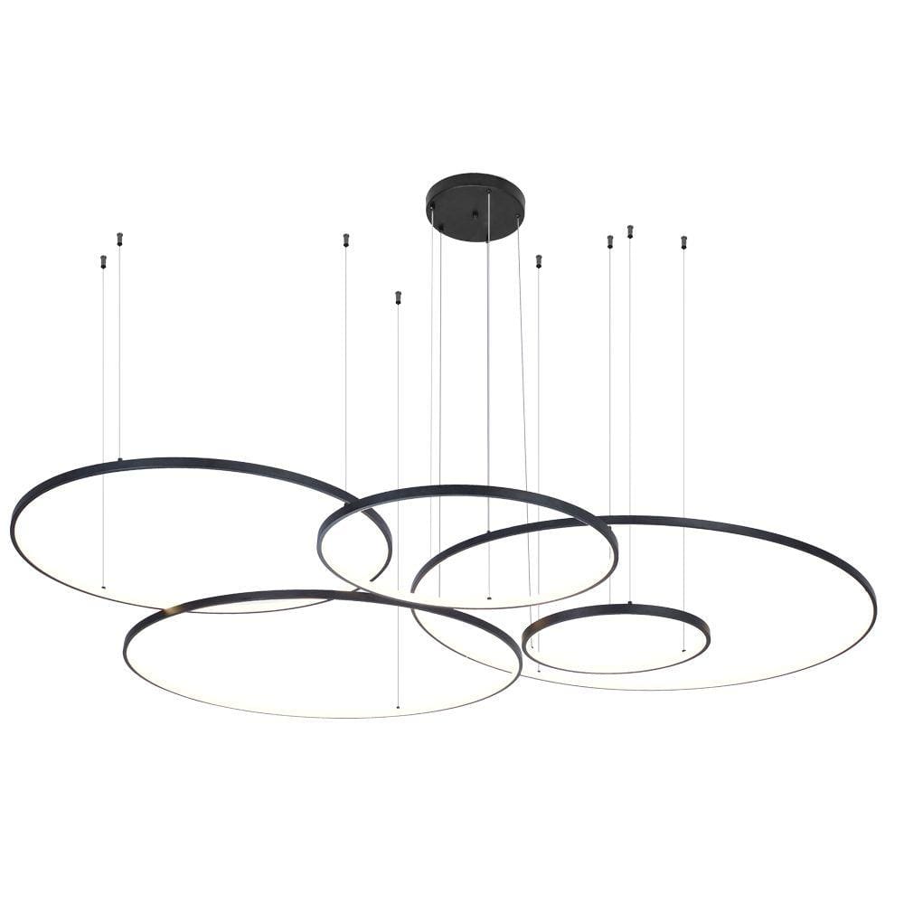 Lustre Pendente Nordecor Daire 2526 Preto Led Bivolt