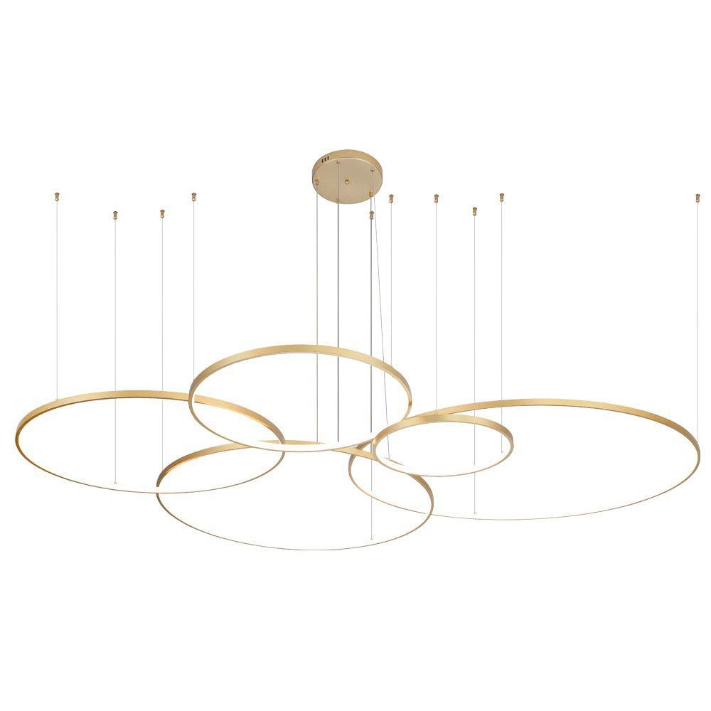 Lustre Pendente Nordecor Daire 2527 Dourado Led Bivolt