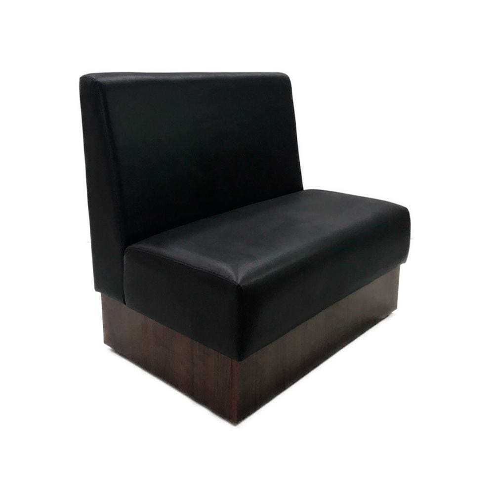 Sofá Booth Slim 1,20m Estofado D28 para Bares e Restaurantes - Liso Preto