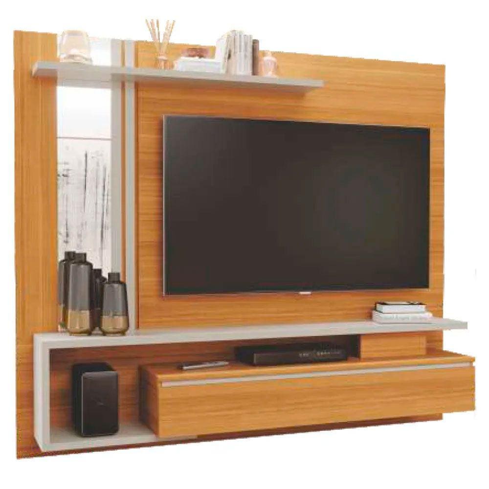 Painel para TV até 60 Polegadas 1 Porta 100% MDF Treviso Permóbili Nature/Off White i