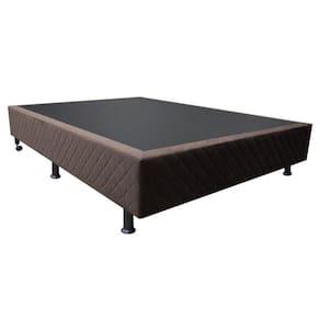 Base Box Para Cama Viúva 128x188cm Liz S05 Suede Bordado Marrom - Mpozenato