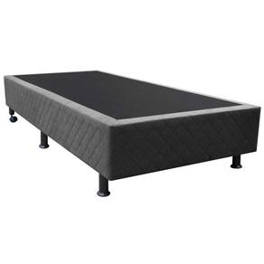 Base Box Para Cama Solteiro 88x188cm Liz S05 Suede Bordado Cinza - Mpozenato