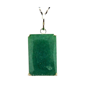 Colar Facetado Pedra Quartzo Verde Prata 950 Garra Reforçado
