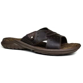 Chinelo Masculino de Couro Marrom 5200