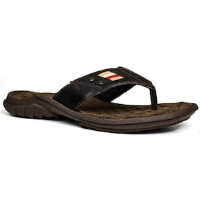 Chinelo Masculino de Couro Marrom 100