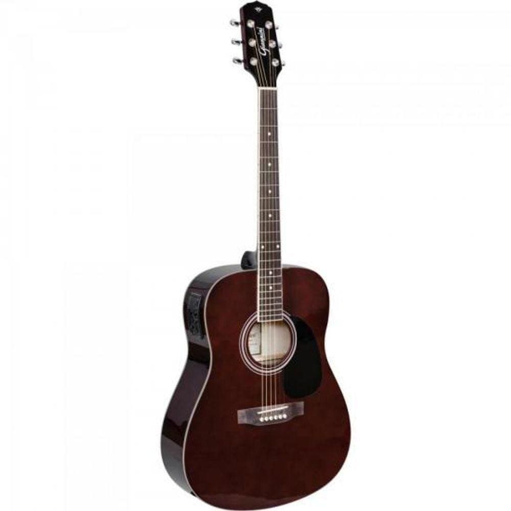Violao Eletroacustico Dreadnought Folk Aco Gd-1 Translucent Dark Wine Giannini