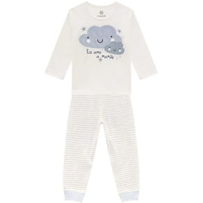 Pijama Infantil Manga Longa Meia Malha Eu Amo A Mamãe Feminino Brandili Ref:54025 4/10