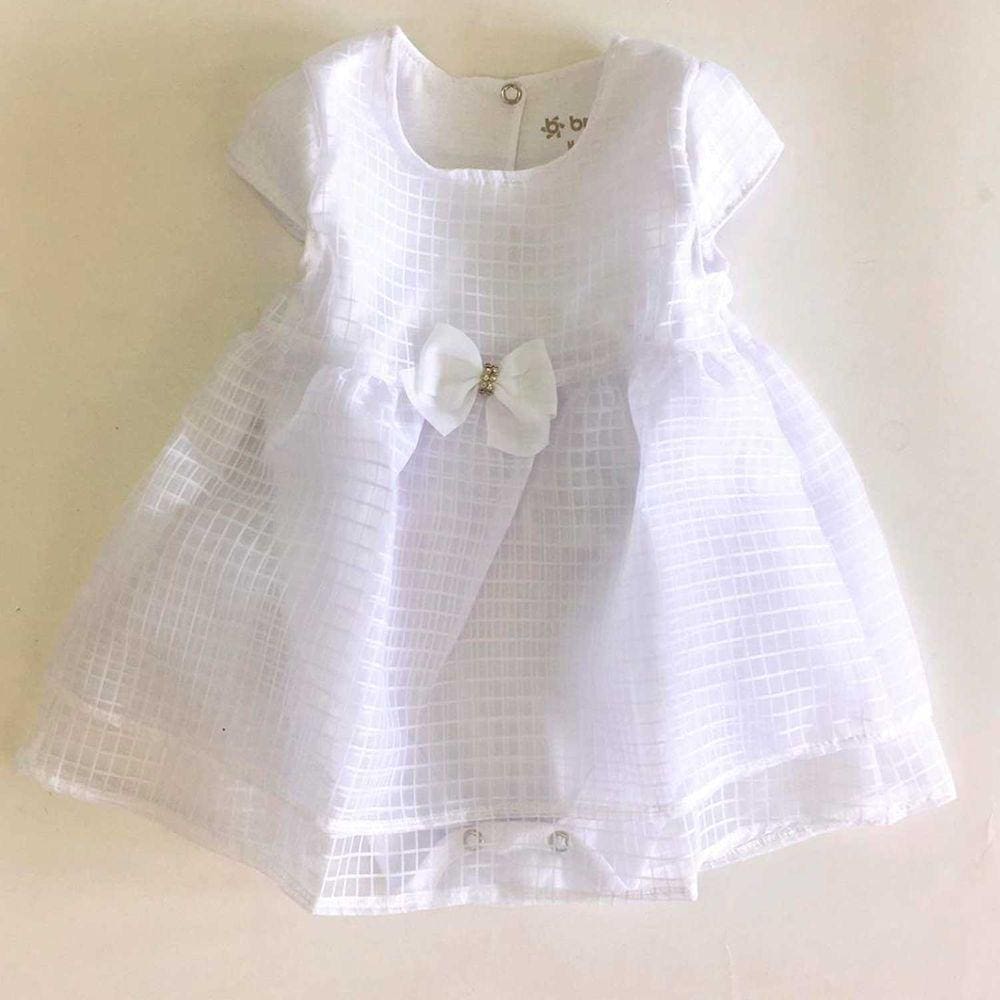 Vestido Manga Curta Organza Meia Malha Brandili Baby Ref:34349 1/3