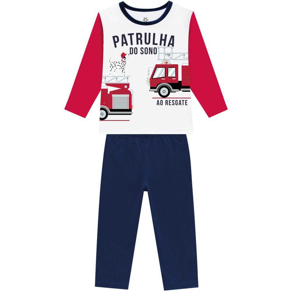 Pijama Infantil Manga Longa Meia Malha Estampado Masculino Brandili Ref:54018 1/3