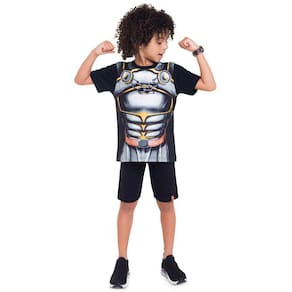 Camiseta Infantil Manga Curta Veste E Diverte Com Quebra Cabeça Meia Malha Brandili Ref: 24843 4/10