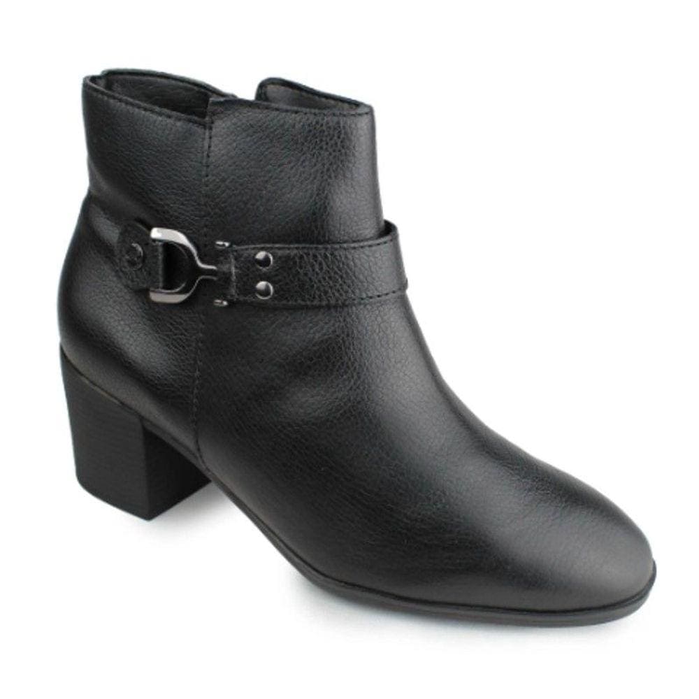 Bota feminina couro cano baixo detalhe metalizado Bottero