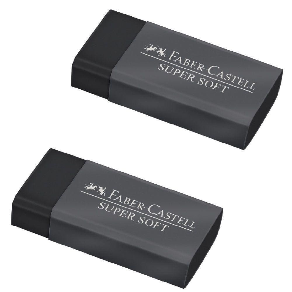 Kit 02 Borrachas Técnica SuperSoft Preta Dust Free Faber Castell