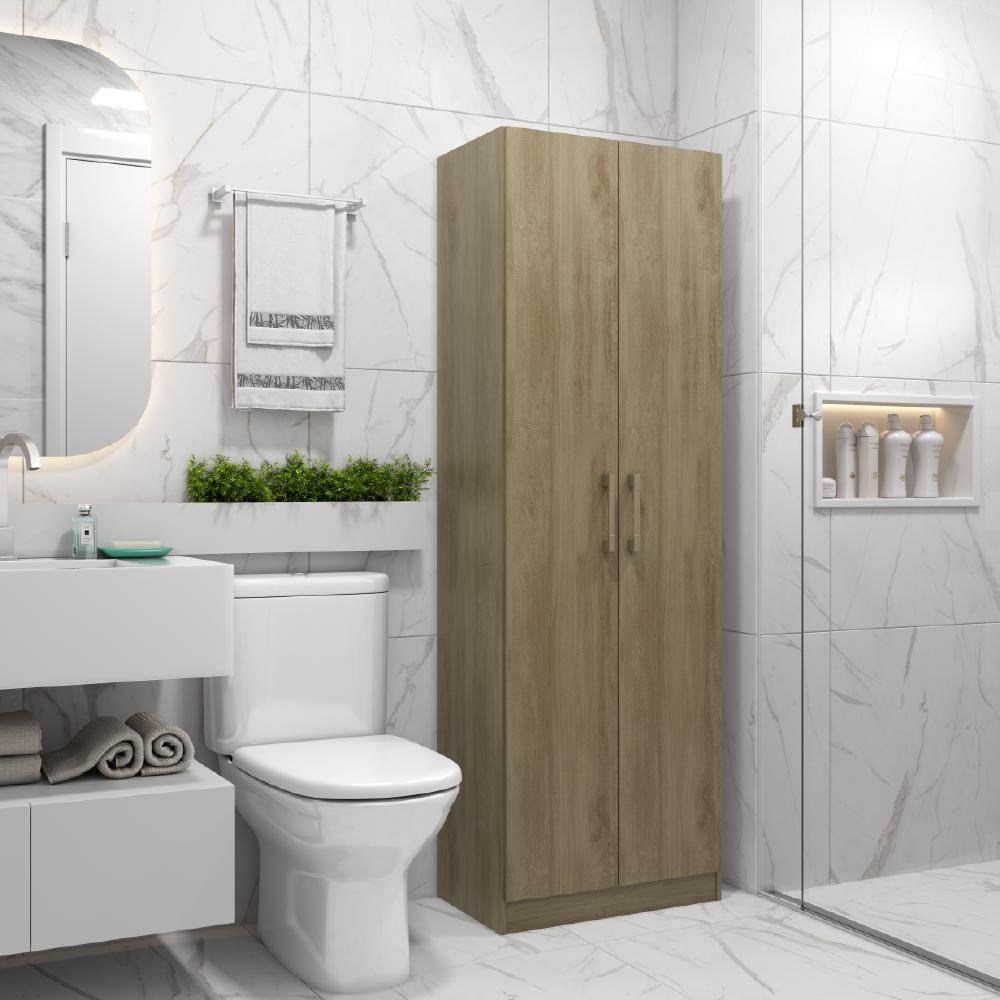Armário Utilitário Banheiro 2 Portas Noce Carraro