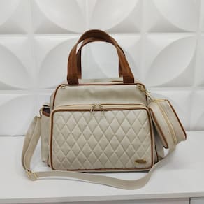 Bolsa Maternidade Marfim Caramelo - Coutre Bolsas