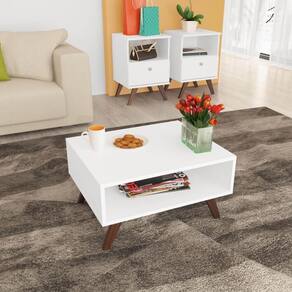 Mesa de Centro 1 Nicho com Pés de Plástico - Branco
