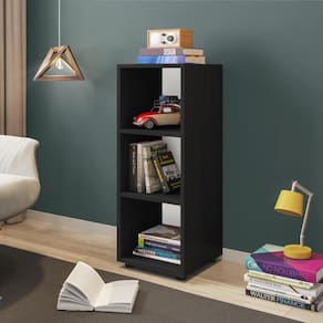 Estante Livreiro Tica com 3 Nichos - Preto