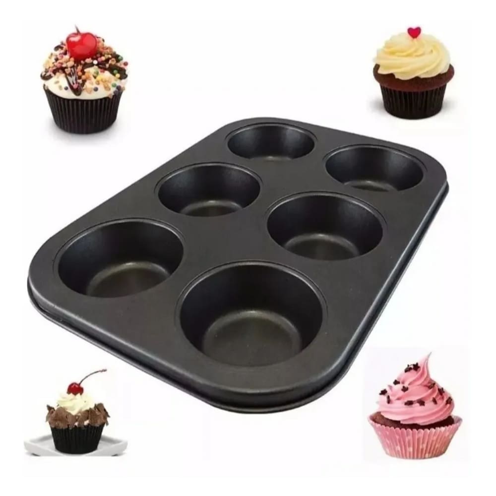 Forma Para Cupcake E Pão Queijo Antiaderente 6 Cavidades