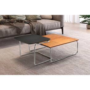Conjunto Mesa de Centro Kairos Base Cromada LarFlex