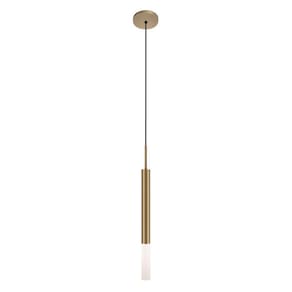 Pendente Teto Luminária Tubo Difusor Ilha Mesa Sala Bronze