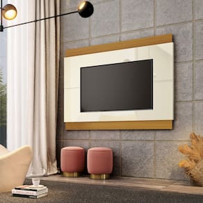 Painel Suspenso Legacy 1.6 Para Tv ate 60`` Off White/Cedro EDN Moveis