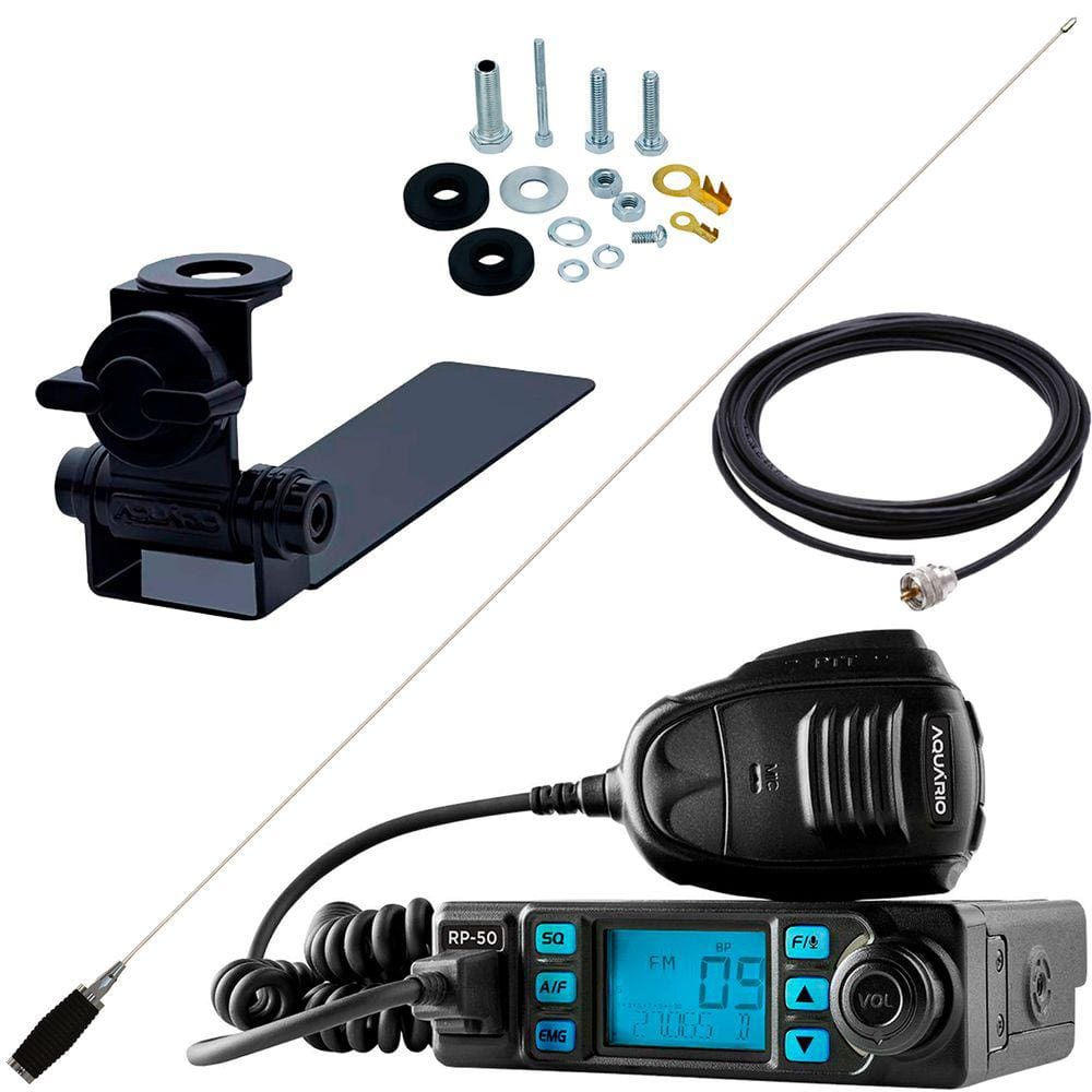 Rádio Px 80 Canais Antena Inox Mini Maria Mole 1,40m Cabo 5,5m Caminhonete Carroceria