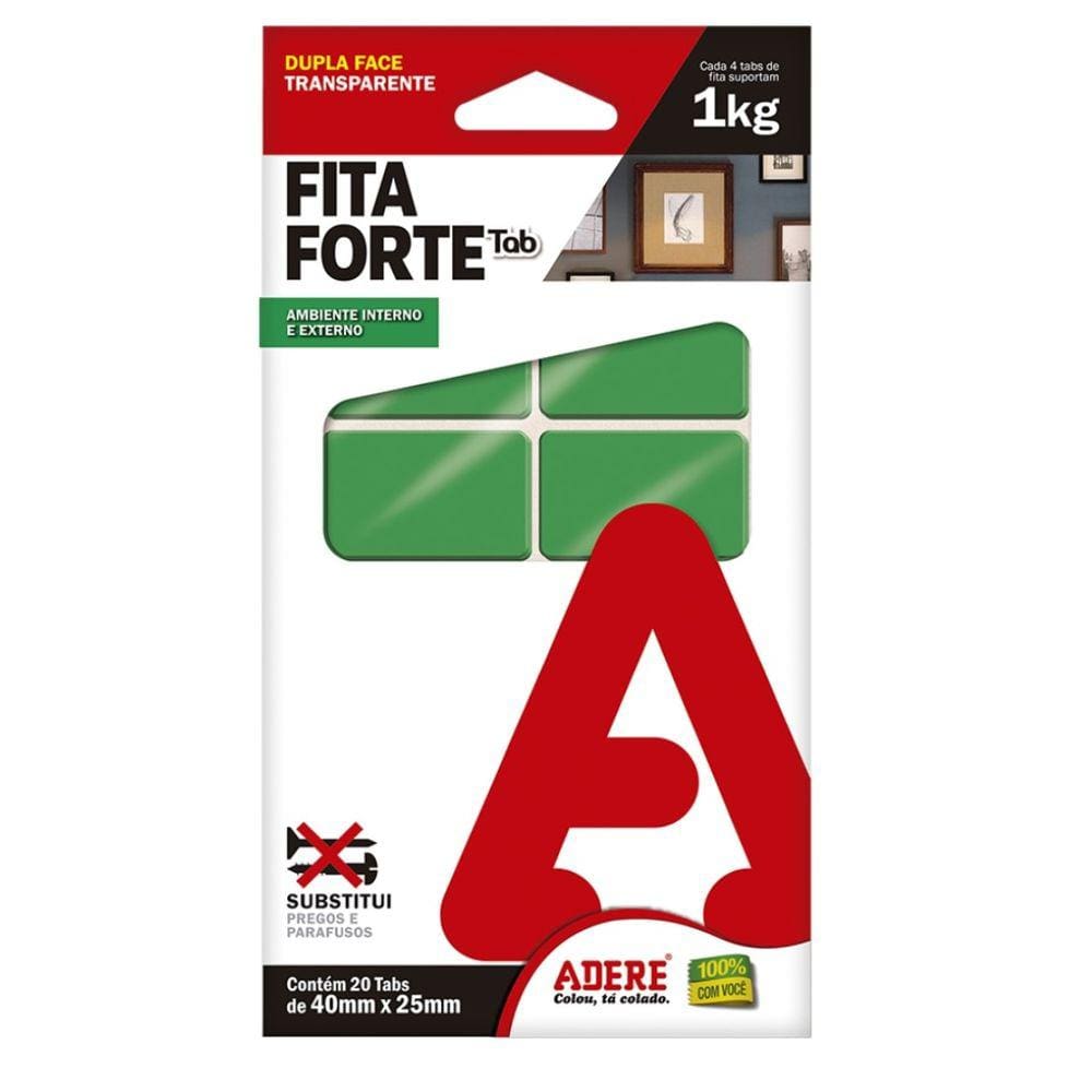 Fita Forte Dupla Face Acrilica Tab 40Mmx25Mm Transp. Adere