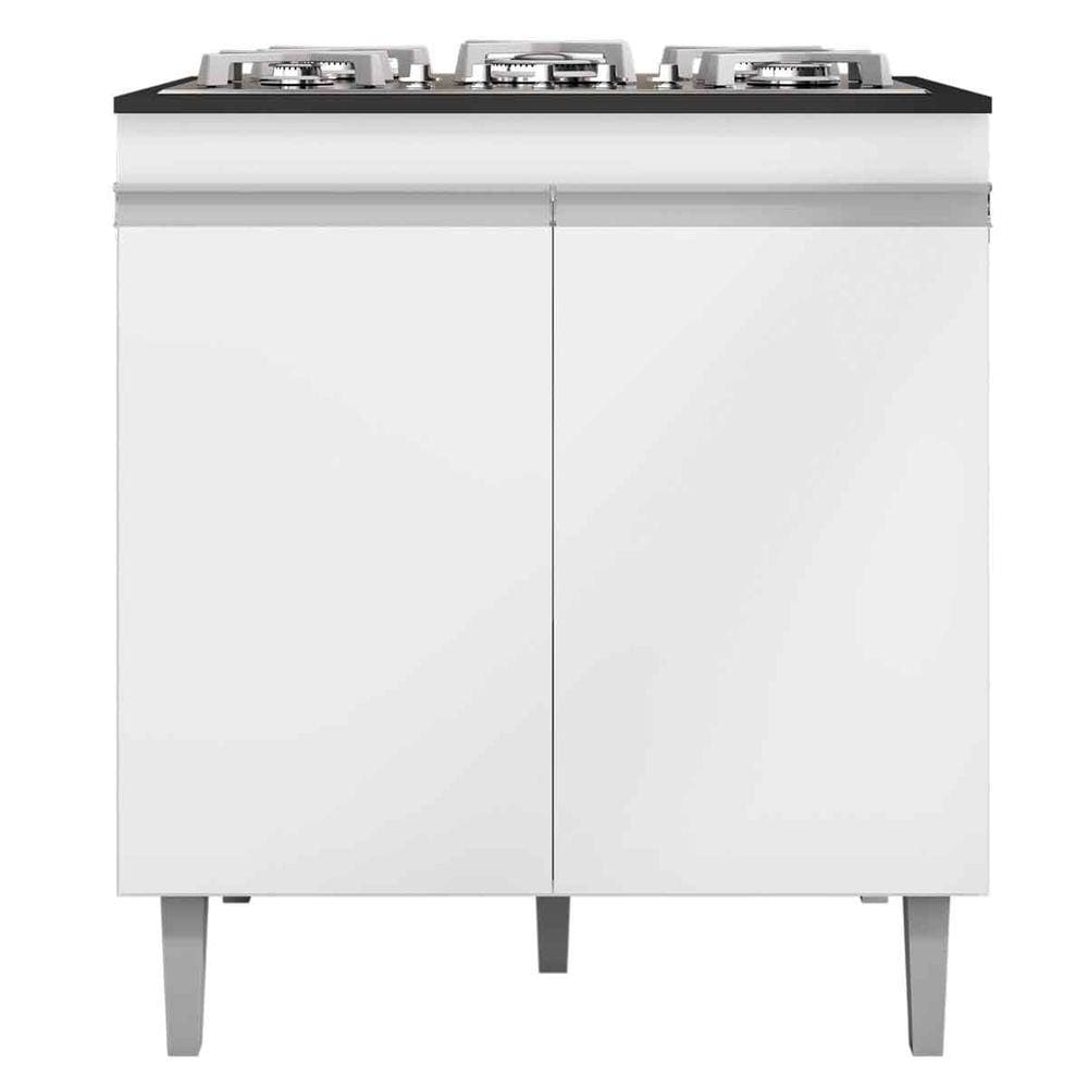 Balcão Para Cooktop Adriana 2 Portas com Tampo Branco