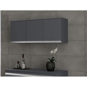 Armário de Cozinha Aéreo Andréia 120cm Cinza - AJL Móveis