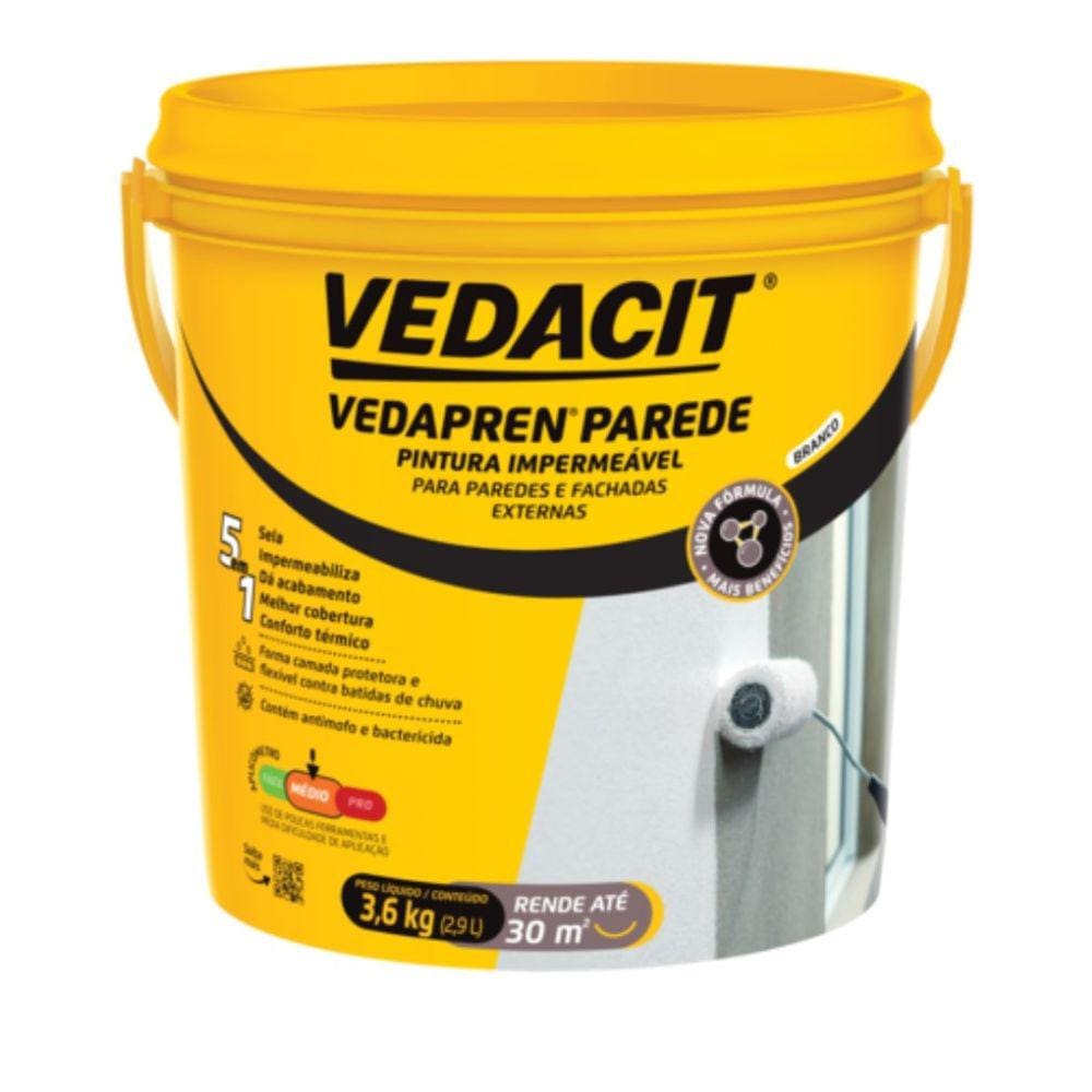 Impermeabilizante Vedapren Parede Branco 3,6Kg