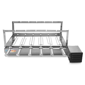 Gira Grill Inox 6 Espetos para Churrasqueira Bivolt Pratic