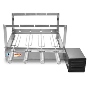 Gira Grill Inox 4 Espetos para Churrasqueira Bivolt Pratic