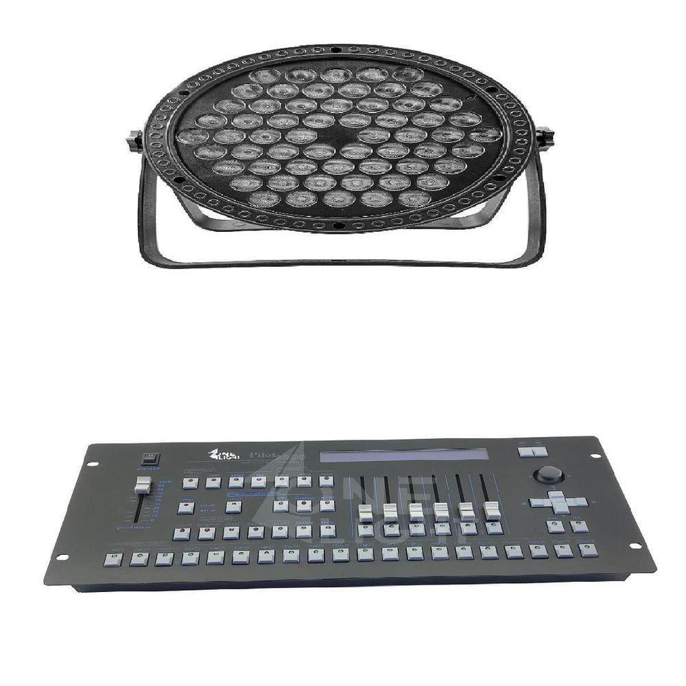 Kit 10 Par Led Slim Rgb 3 Em 1 Full 60 Leds + Pilot 2000