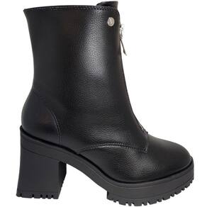 Bota Coturno Feminino Casual Tratorado Salto Bloco Alto com Zíper Vizzano 3091.101