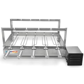 Gira Grill Inox 5 Espetos para Churrasqueira Bivolt Pratic